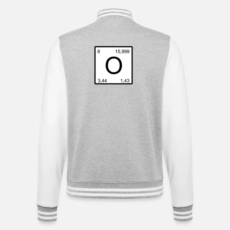 O Sauerstoff Zeichen im Minimalstil nerd - College-Sweatjacke - Grau meliert/Weiß