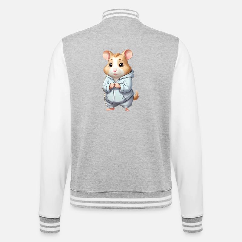 Cuddly Hero Hamster Pull à capuche - Veste Teddy - gris chiné / blanc