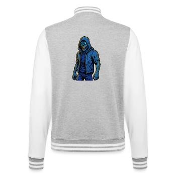 Urban Decay – Future Zombie Warrior - College Sweat Jacket - heather grey/white - Back - Marisol (170cm)