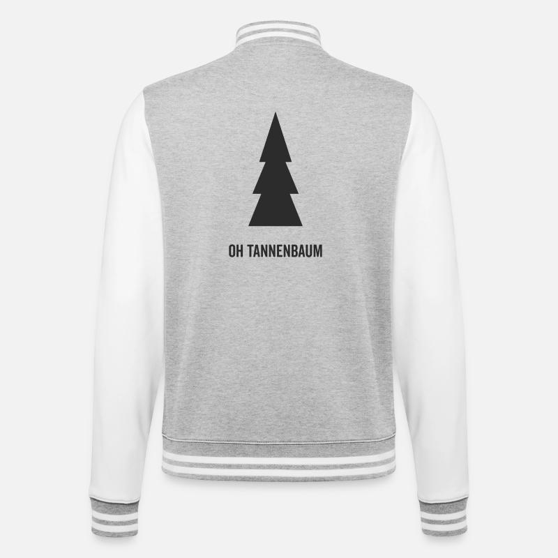 Tannenbaum Silhouette Oh Tannenbaum - College-Sweatjacke - Grau meliert/Weiß
