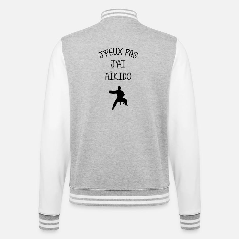 I can't I have Aikido - College Sweat Jacket - heather grey/white