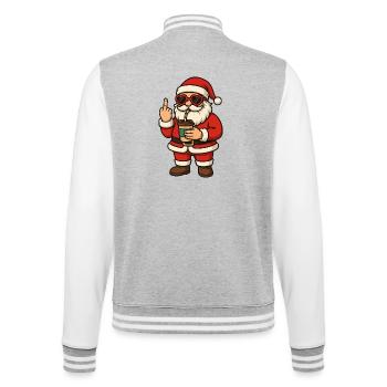 Bad Santa Club - Bad Christmas Wishes - College Sweat Jacket - heather grey/white - Back - Marisol (170cm)