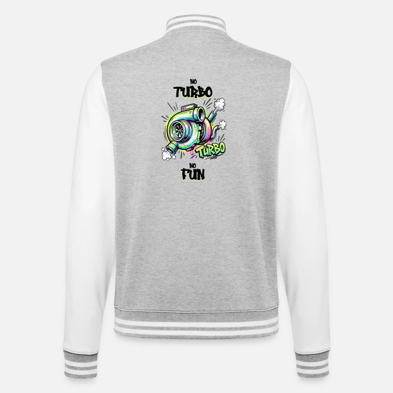 Pas de turbo, pas de plaisir. - Veste Teddy - gris chiné / blanc