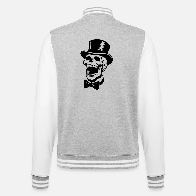 Jga du Crâne du Marié - Veste Teddy - gris chiné / blanc