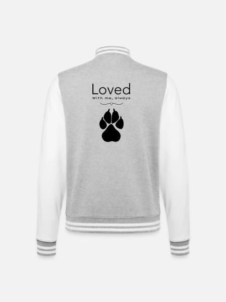 Dog – loved - College Sweat Jacket - heather grey/white