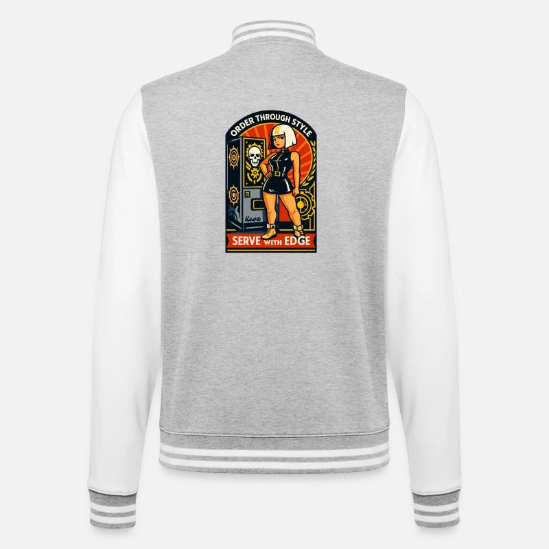 Order through style - College Sweat Jacket - heather grey/white