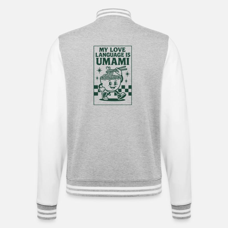 Umami ist Liebe | Ramen Nudeln - College-Sweatjacke - Grau meliert/Weiß