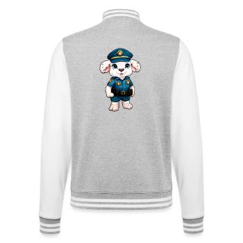 Police des moutons - Veste Teddy - gris chiné / blanc - Dos - Marisol (170cm)