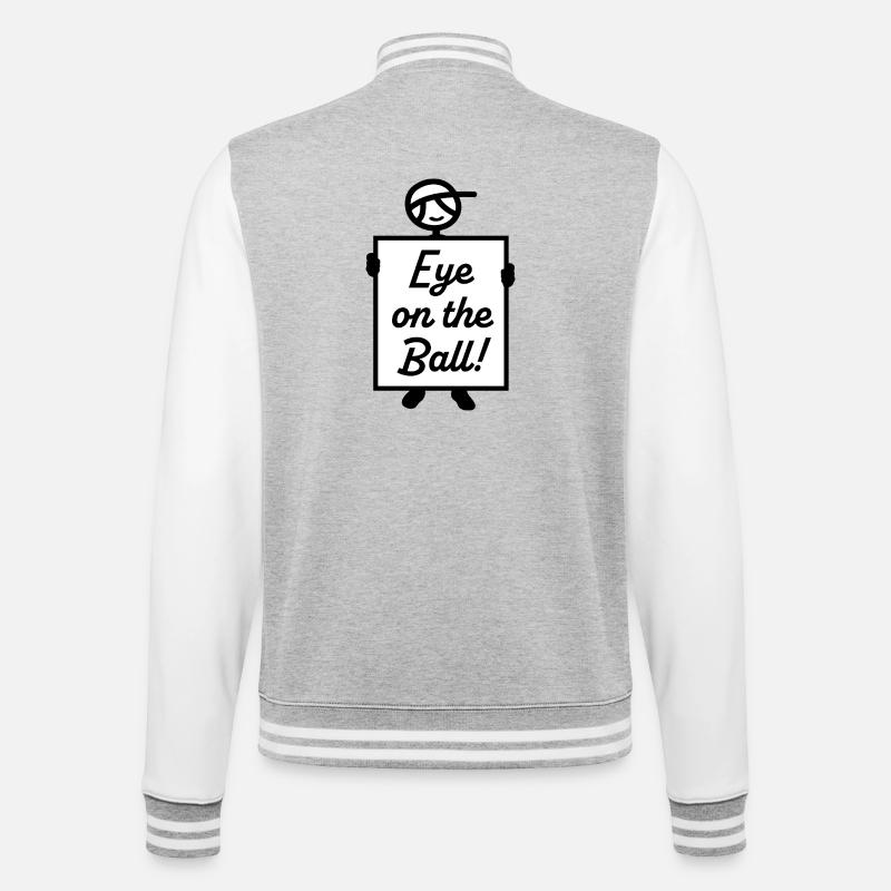 Eye on the Ball - College Sweat Jacket - heather grey/white