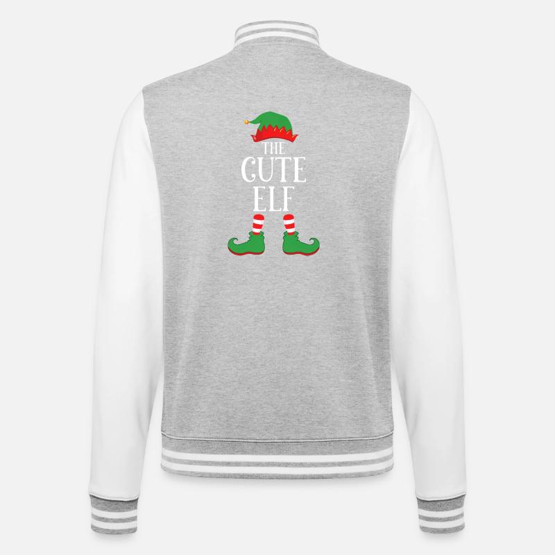Cute Elf Typography - College Sweat Jacket - heather grey/white