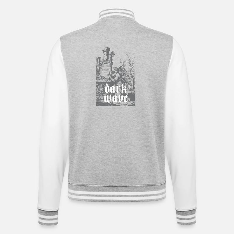 Dark Wave Graveyard Raven - College Sweat Jacket - heather grey/white