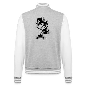 Sled Pull Fitness Race - College-Sweatjacke - Grau meliert/Weiß - Hinten - Marisol (170cm)