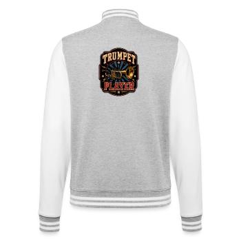 Pocket Style Trumpet Music Trumpet Player - College Sweat Jacket - heather grey/white - Back - Marisol (170cm)