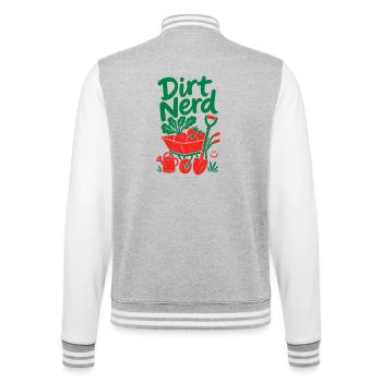 Dirt Nerd Organic Gardening Plants - College Sweat Jacket - heather grey/white - Back - Marisol (170cm)