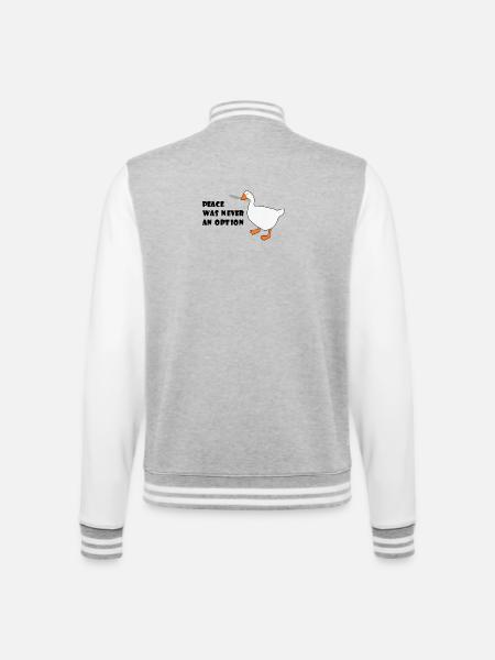 Goose – Peace Was Never an Option - College Sweat Jacket - heather grey/white