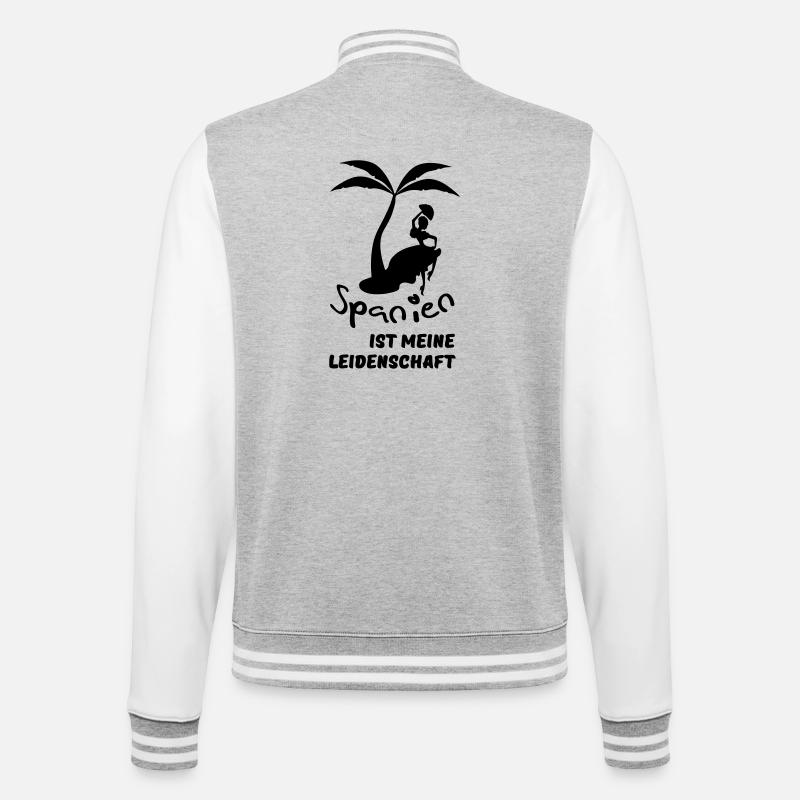 Spanien - meine Leidenschaft Urlaub Geschenk - College-Sweatjacke - Grau meliert/Weiß