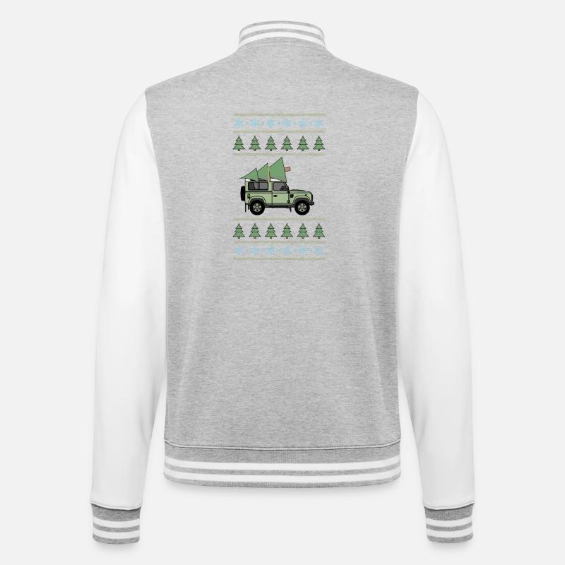 Verteidiger 90 - Weihnachtsbaum - College-Sweatjacke - Grau meliert/Weiß