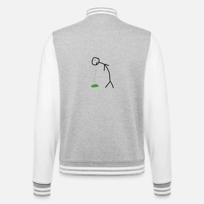 Chiffre de bâton - Veste Teddy - gris chiné / blanc