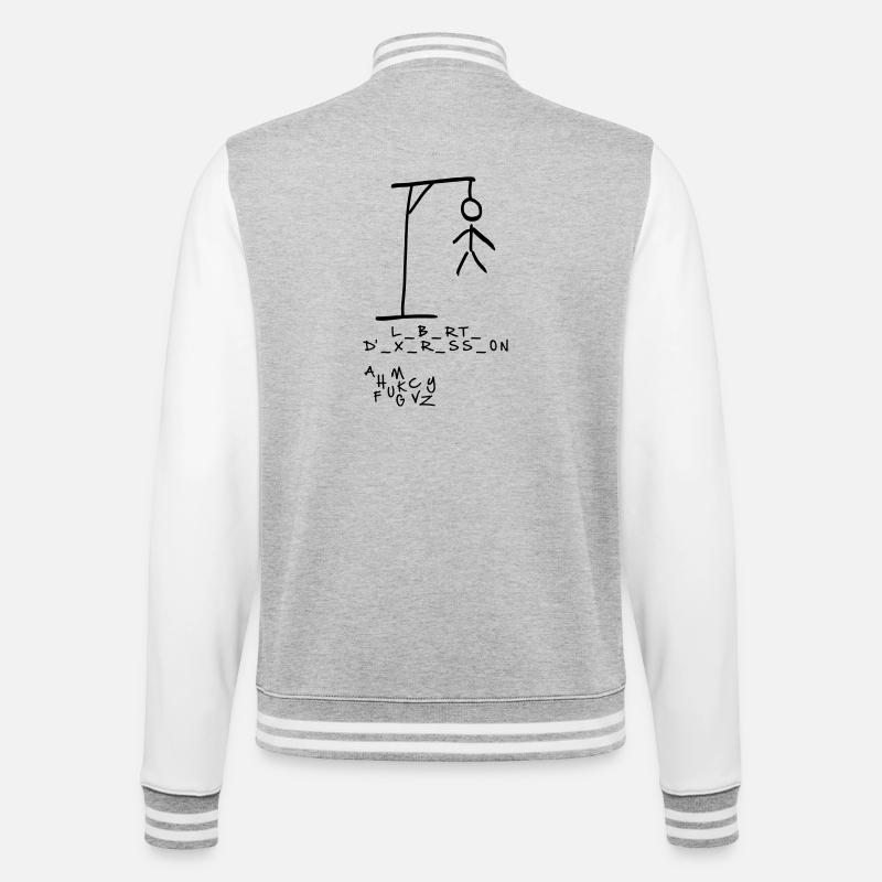 Pendu - Liberté d'expression - Veste Teddy - gris chiné / blanc