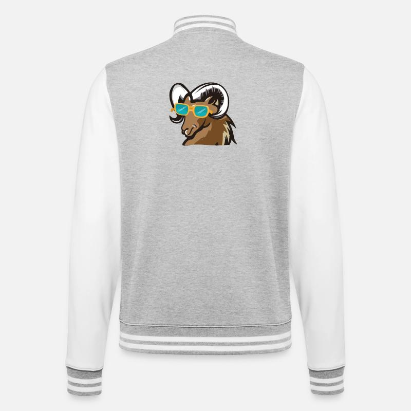 Ram avec des lunettes de soleil - Veste Teddy - gris chiné / blanc