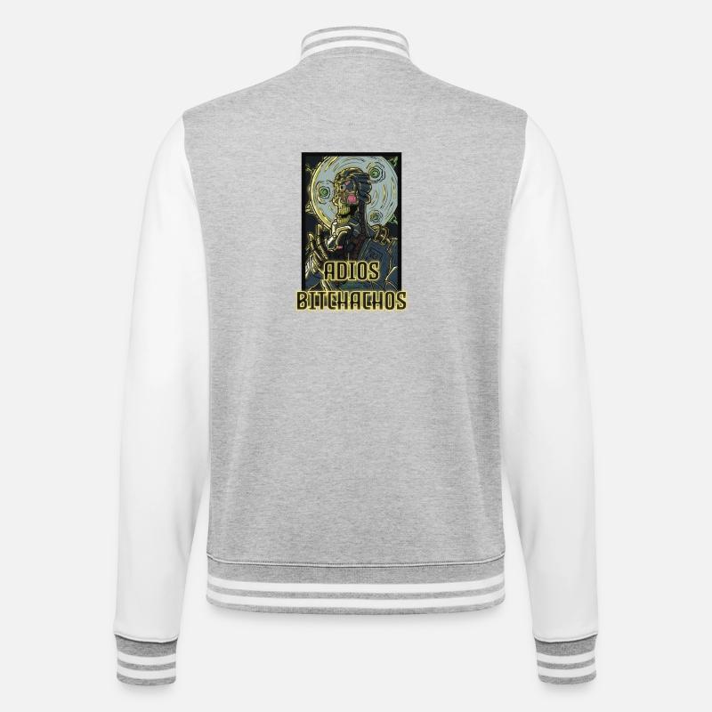 Adiós Bitehacos Roboter - College-Sweatjacke - Grau meliert/Weiß