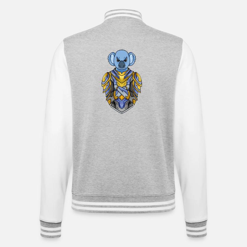 Knight Koala Crusader - College Sweat Jacket - heather grey/white