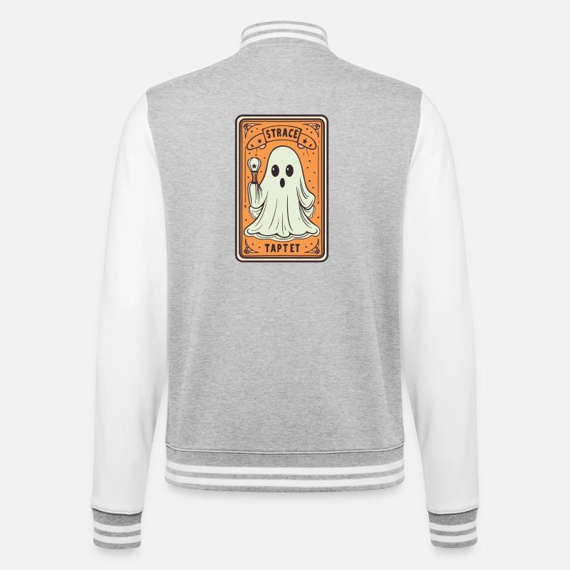 Tarot Karte Geist mit Stock - College-Sweatjacke - Grau meliert/Weiß