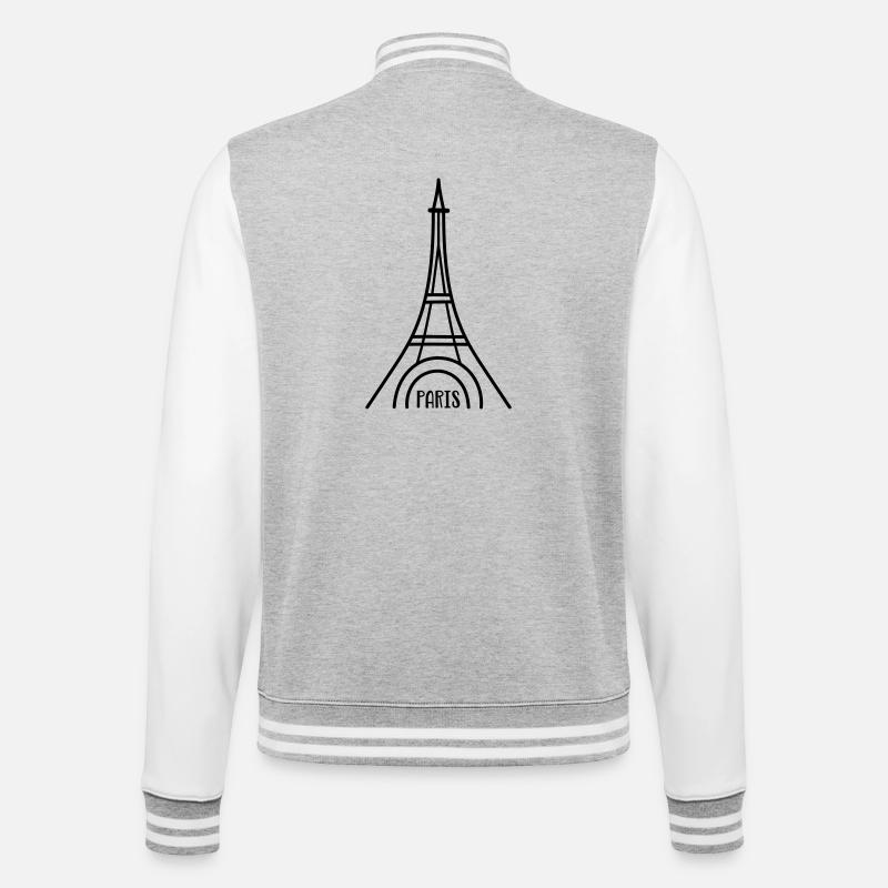 Paris with Eiffel Tower - College Sweat Jacket - heather grey/white