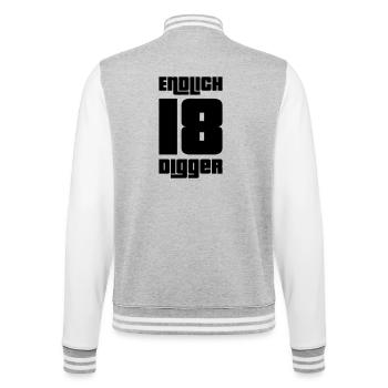 Endlich 18 Digger - College-Sweatjacke - Grau meliert/Weiß - Hinten - Marisol (170cm)