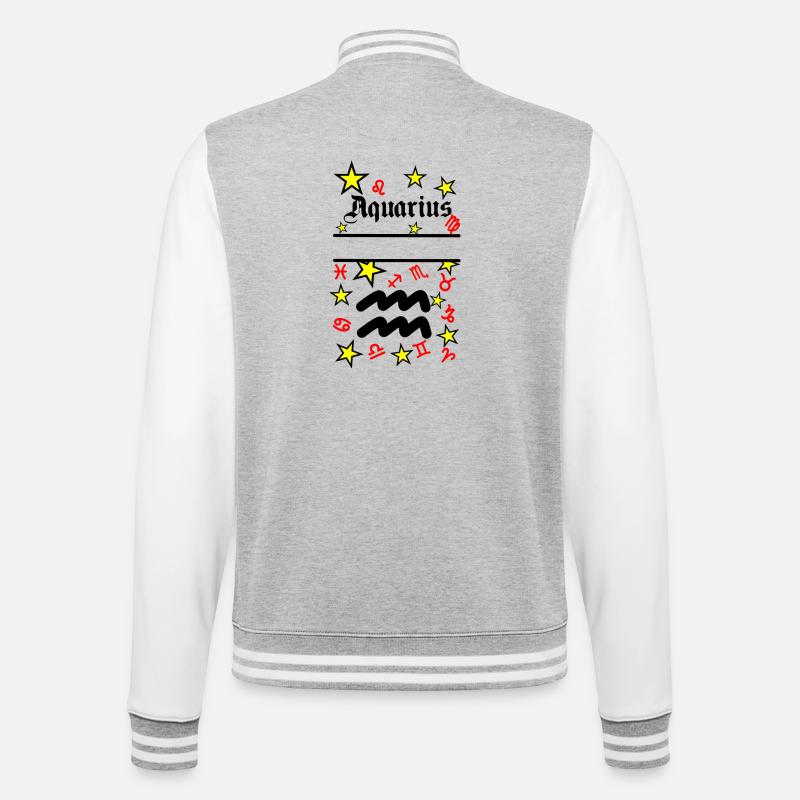 Wassermann Wassermann Sternzeichen - College-Sweatjacke - Grau meliert/Weiß