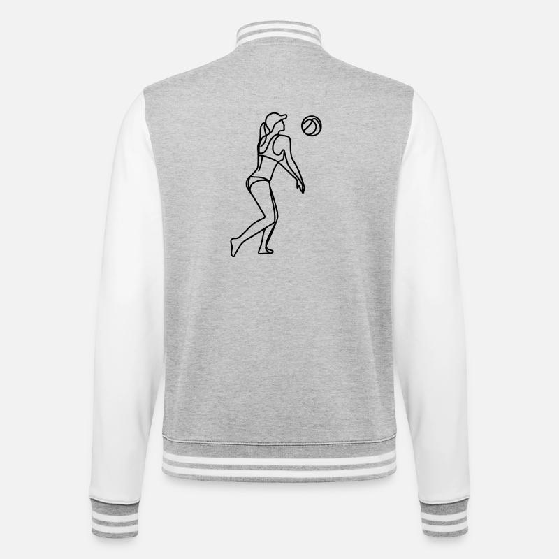 Joueuse de beach-volley filles - Veste Teddy - gris chiné / blanc