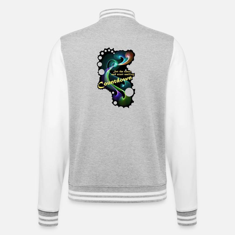 Countdown Smiling timer - College-Sweatjacke - Grau meliert/Weiß
