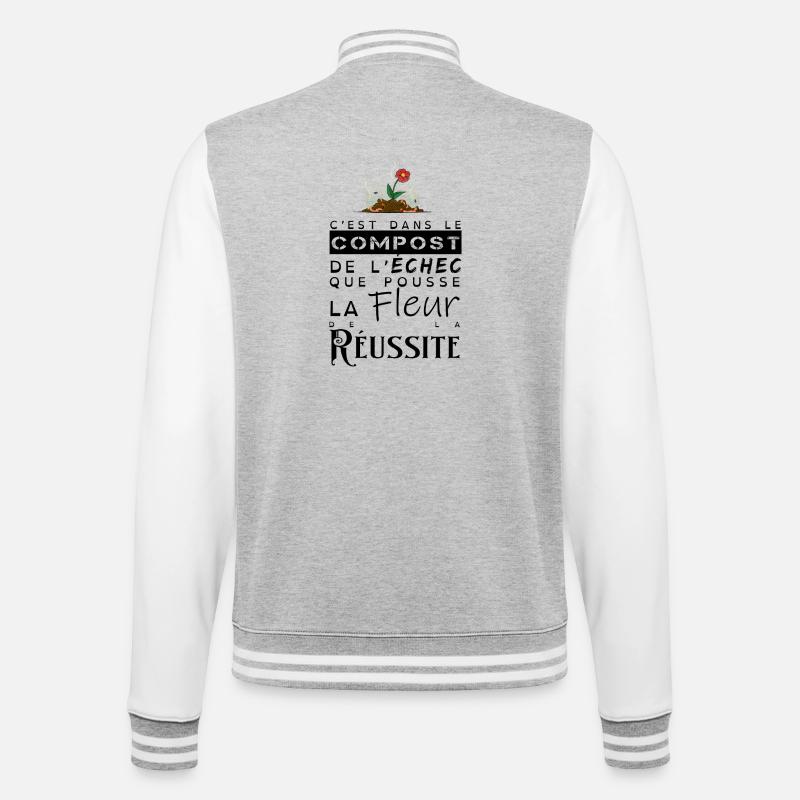 La fleur de la réussite - Veste Teddy - gris chiné / blanc