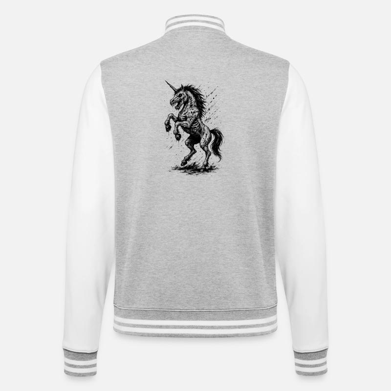 Licorne Crépuscule - Veste Teddy - gris chiné / blanc