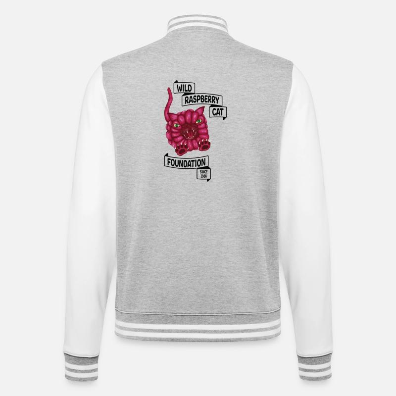 Raspberry le chat - Veste Teddy - gris chiné / blanc