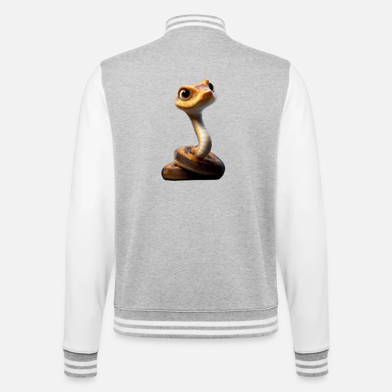 snake, python, cobra, rattlesnake, snakes - College Sweat Jacket - heather grey/white
