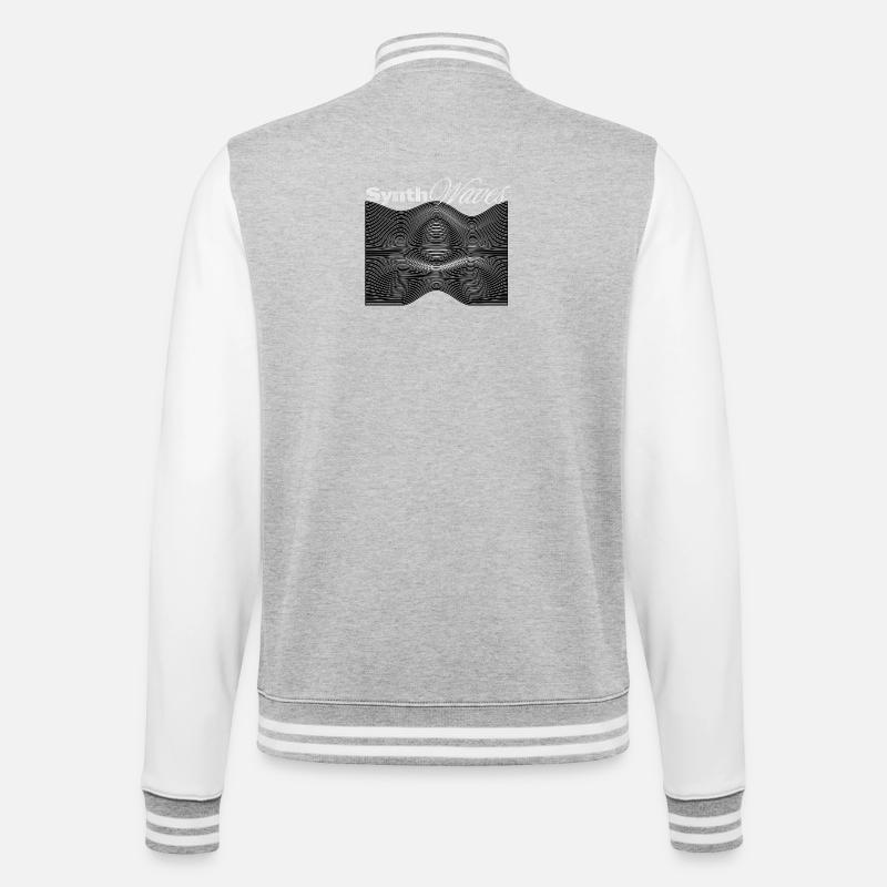 Synth waves Synthesizer - College Sweat Jacket - heather grey/white