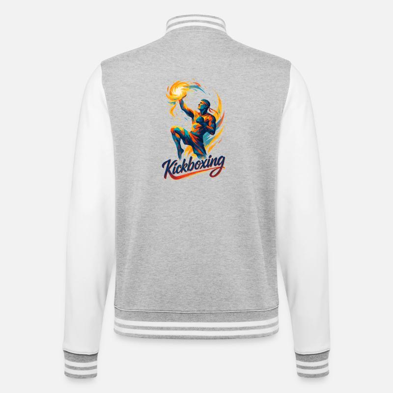 Kickboxing Boxer Fighter Dynamic Gift - Veste Teddy - gris chiné / blanc