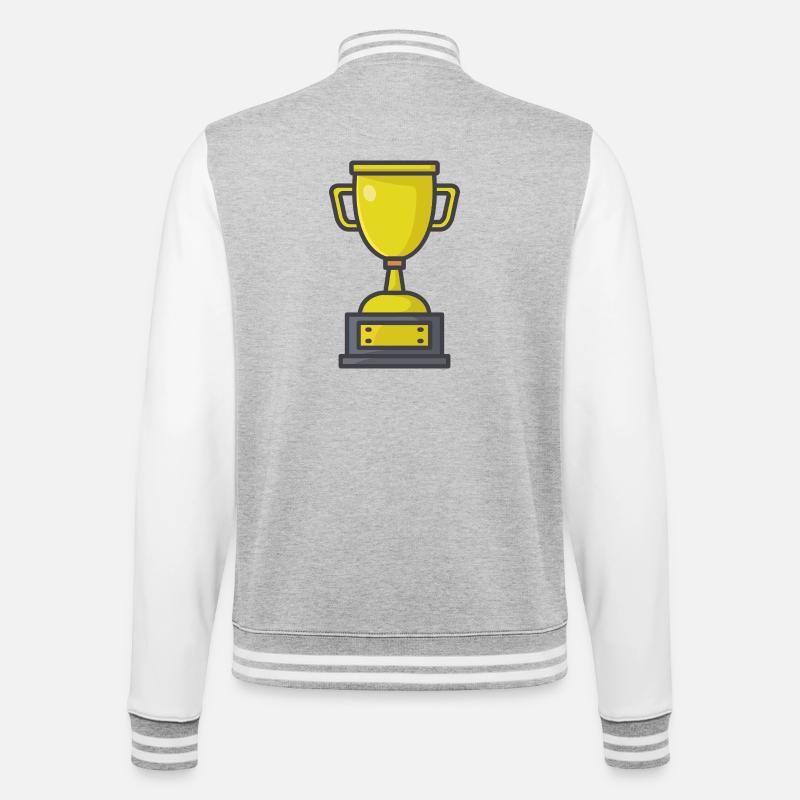 Trophäe - College-Sweatjacke - Grau meliert/Weiß