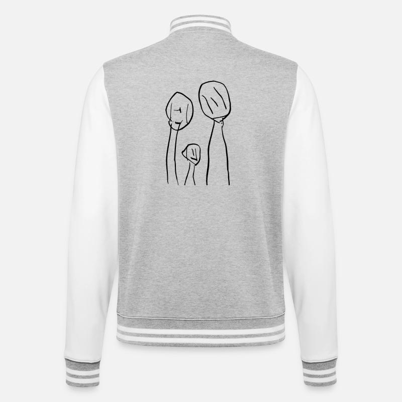 Mon peuple - Veste Teddy - gris chiné / blanc