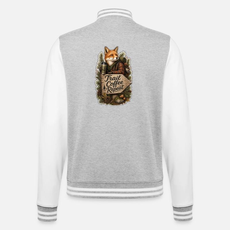 Trail Coffee Repeat Fuchs - College-Sweatjacke - Grau meliert/Weiß