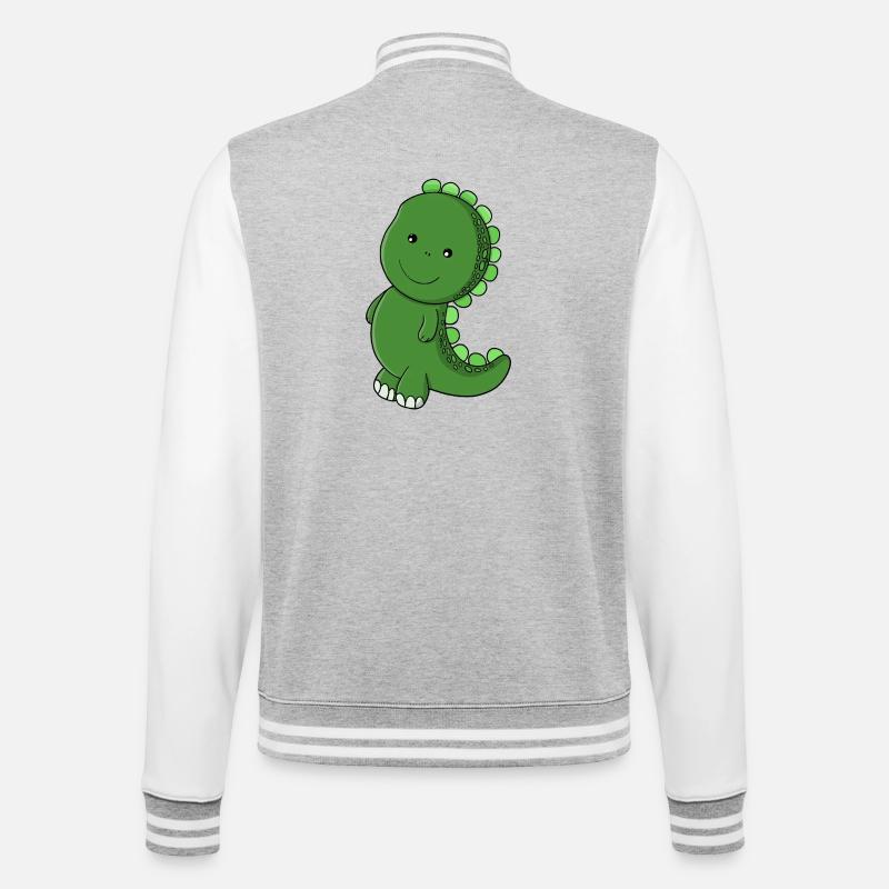 Emerald Dino Charm - College Sweat Jacket - heather grey/white