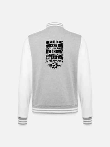 Geschenk für Mama Lieblingsspieler geboren - College-Sweatjacke - Grau meliert/Weiß