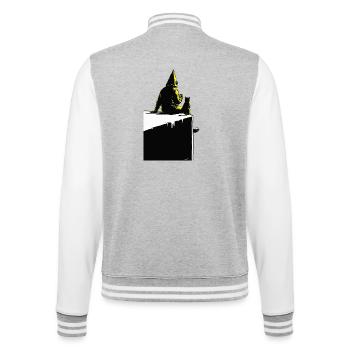 Coffeenaut auf der Spitze - College-Sweatjacke - Grau meliert/Weiß - Hinten - Marisol (170cm)