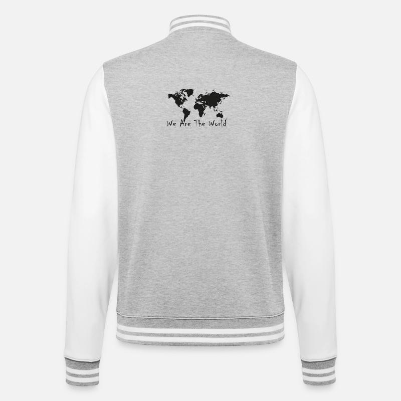 World Unity Map Silhouette - College Sweat Jacket - heather grey/white
