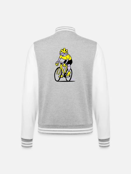 Cyclist - Cycling - College Sweat Jacket - heather grey/white