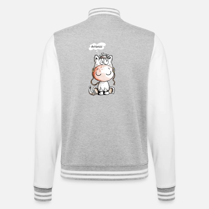 Knuffiges Hottehüüü Pferdchen - Pferd - Comic - College-Sweatjacke - Grau meliert/Weiß