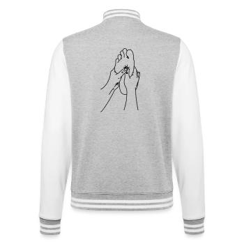 massage shiatsu - Veste Teddy - gris chiné / blanc - Dos - Marisol (170cm)