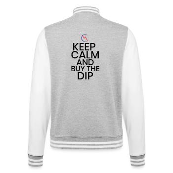 Buy the dip bitcoin crypto - College Sweat Jacket - heather grey/white - Back - Marisol (170cm)