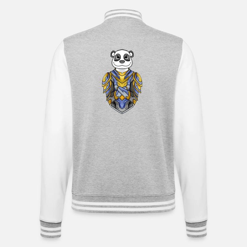 Knight Panda cool - College Sweat Jacket - heather grey/white